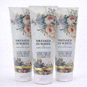 Bath & Body Works Body Cream Bundle – DRESSED IN WHITE – Set of 3 – New